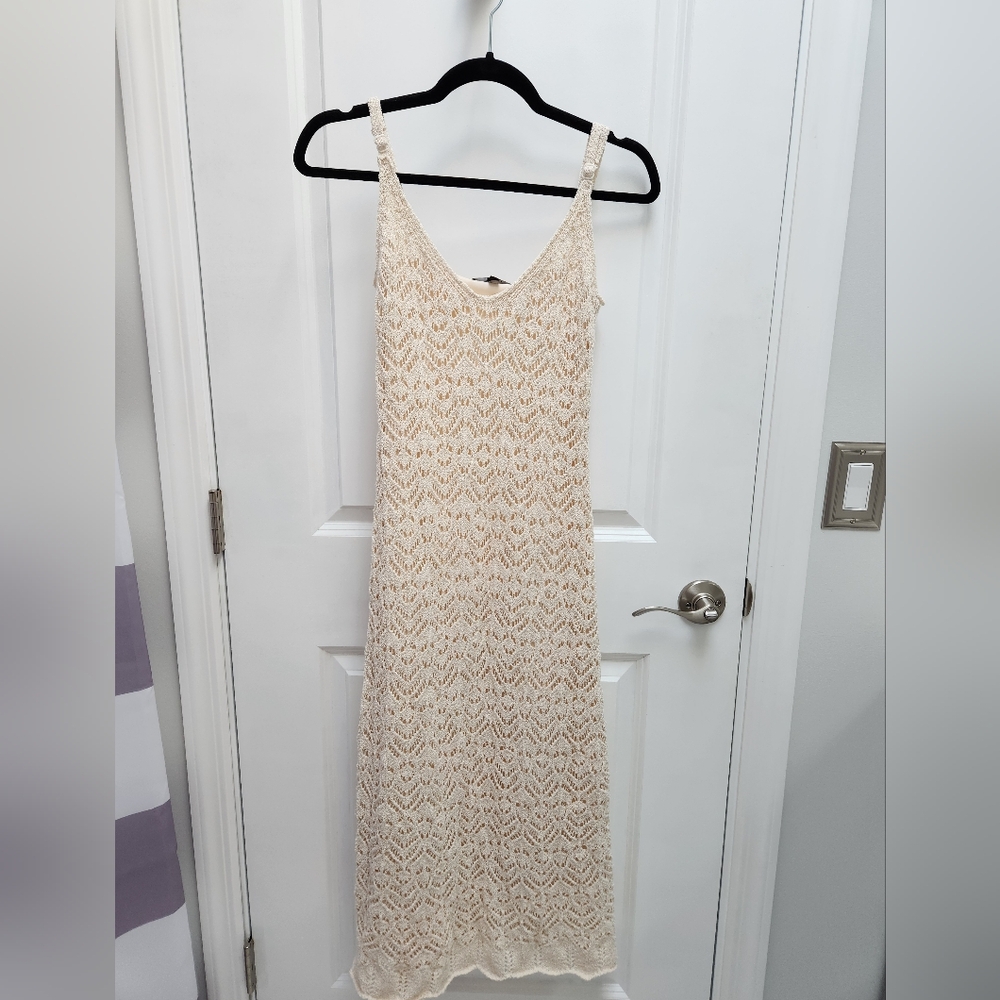 NWOT LULUS Cream Crochet Dress